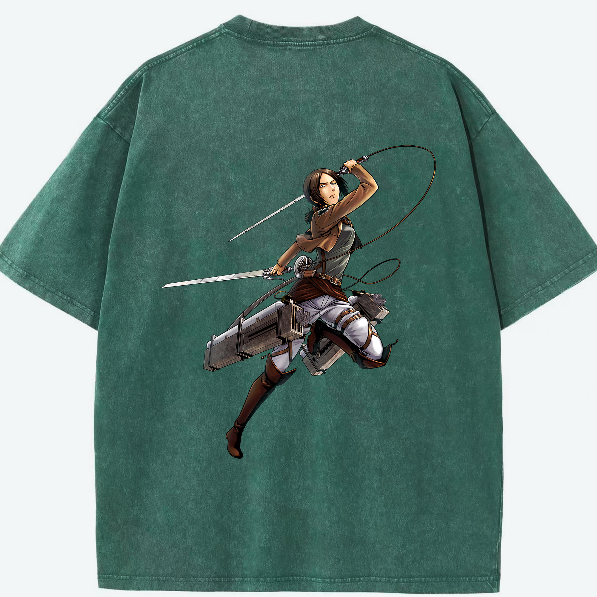 （画像用） 進撃の巨人 Attack on Titan 綿100% ヴィンテージ風 半袖Tシャツ（背面プリント）